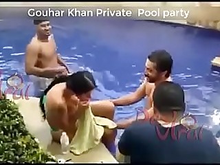 Indian Actress Gouhar Khan Private Pool party